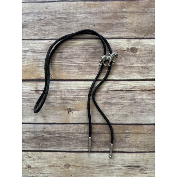 Silver Colored Cowboy clydesdale Bolo Tie Cord - Western Budweiser - Picture 1 of 4